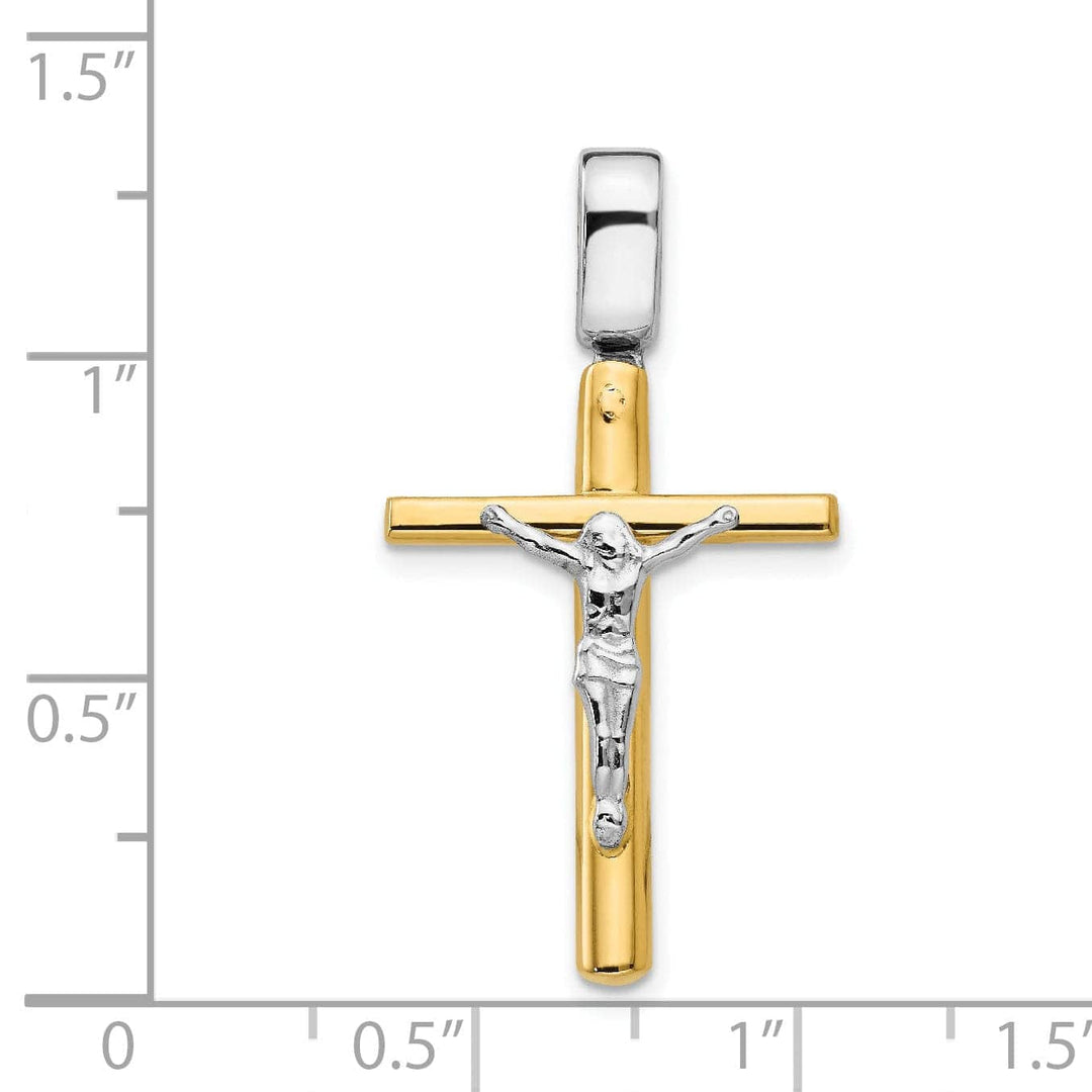 Lovely Rita's Pendants & Charms 14k Two Tone Gold Polish Crucifix Cross Pendant