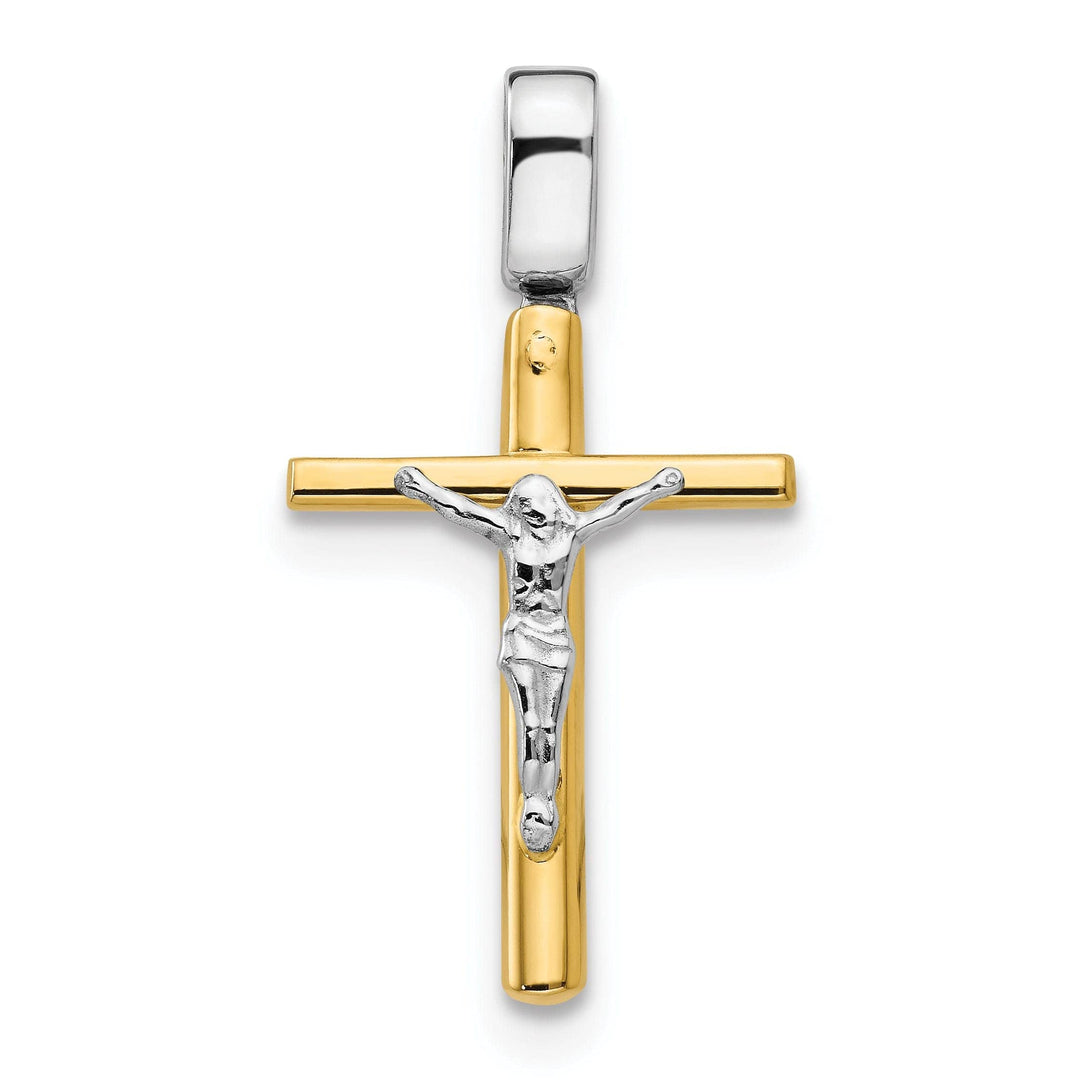 Lovely Rita's Pendants & Charms 14k Two Tone Gold Polish Crucifix Cross Pendant
