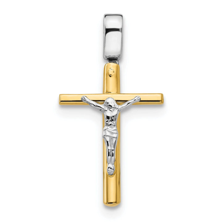Lovely Rita's Pendants & Charms 14k Two Tone Gold Polish Crucifix Cross Pendant