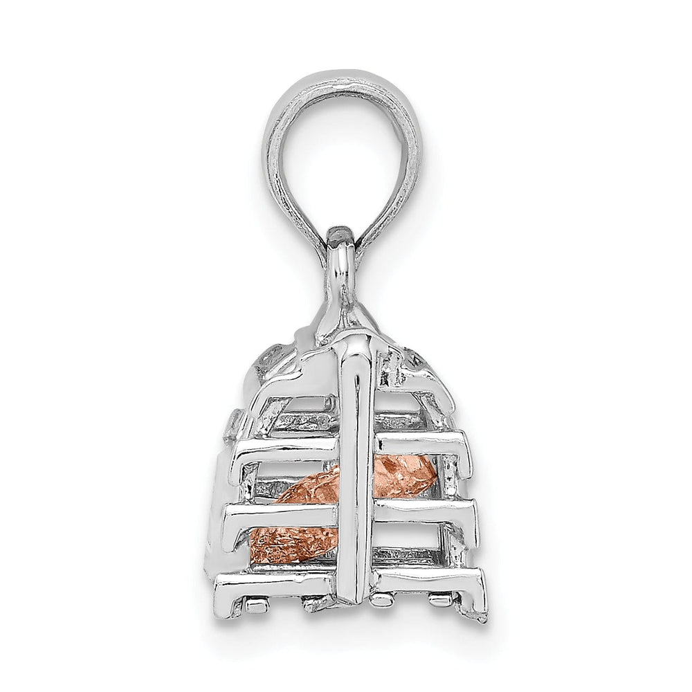Lovely Rita's Pendants & Charms 14K Two-Tone Gold Polish Finish 3-Dimensional Lobster Trap Moveable Charm Pendant