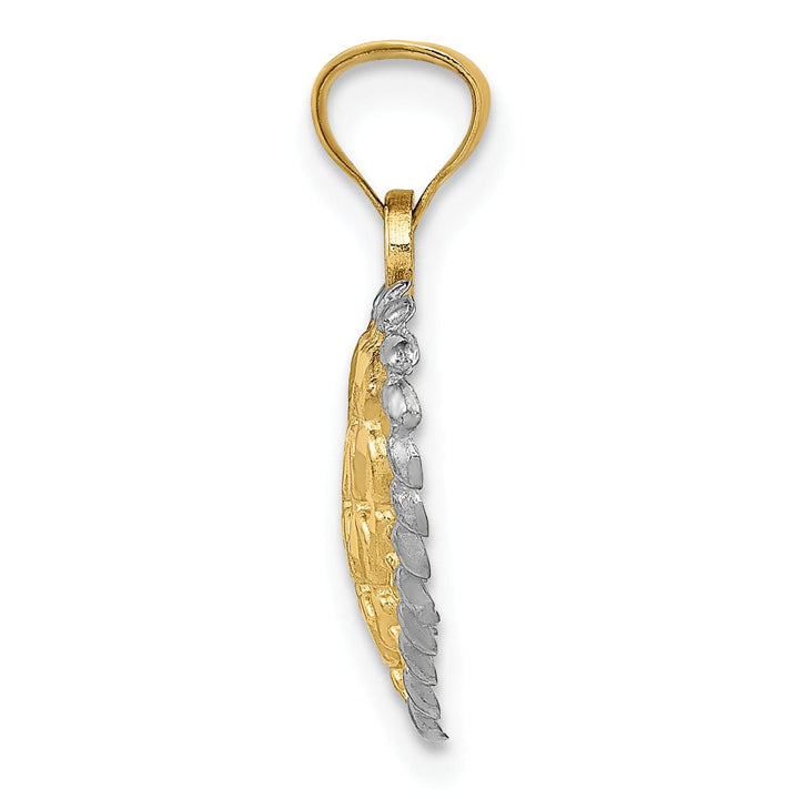 Lovely Rita's Pendants & Charms 14k Two Tone Gold Polished and D.C Heart Pendant