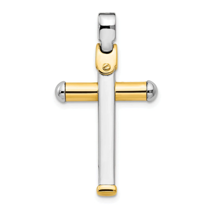 Lovely Rita's Pendants & Charms 14k Two Tone Gold Polished Cross Pendant