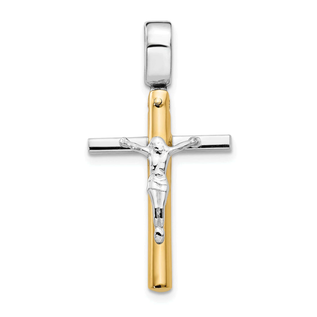 Lovely Rita's Pendants & Charms 14k Two Tone Gold Polished Crucifix Pendant