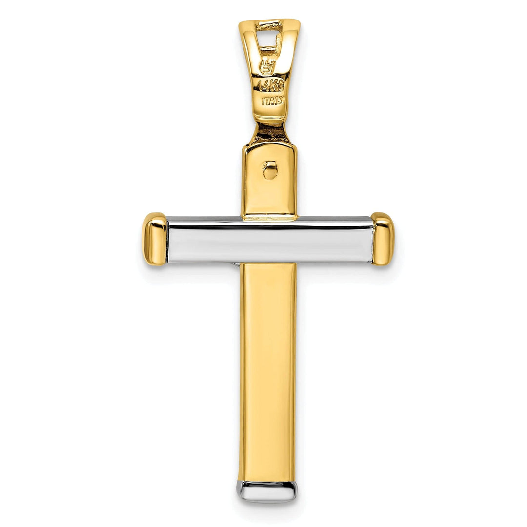 Lovely Rita's Pendants & Charms 14k Two Tone Gold Polished Crucifix Pendant