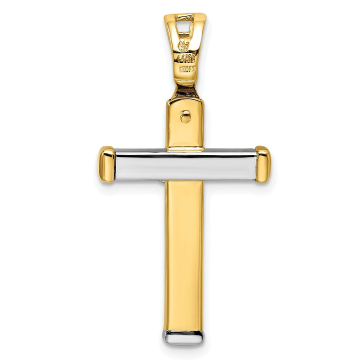 Lovely Rita's Pendants & Charms 14k Two Tone Gold Polished Crucifix Pendant