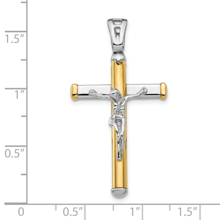 Lovely Rita's Pendants & Charms 14k Two Tone Gold Polished Crucifix Pendant