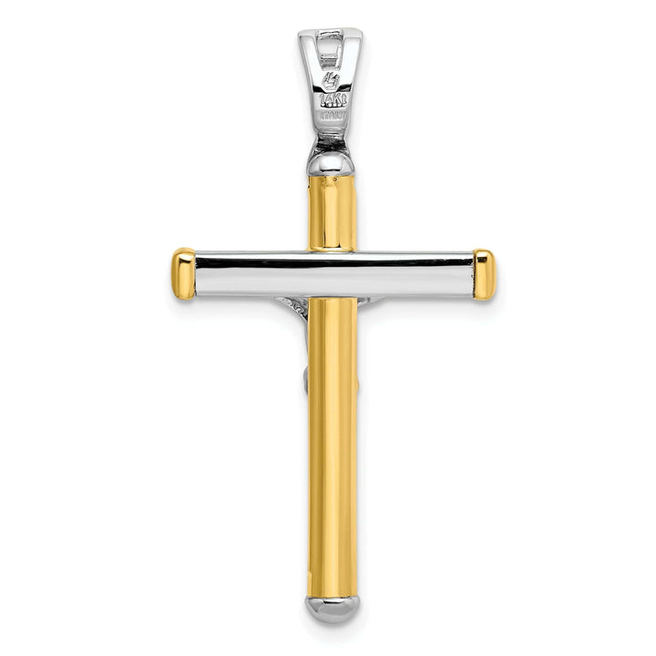 Lovely Rita's Pendants & Charms 14k Two Tone Gold Polished Crucifix Pendant