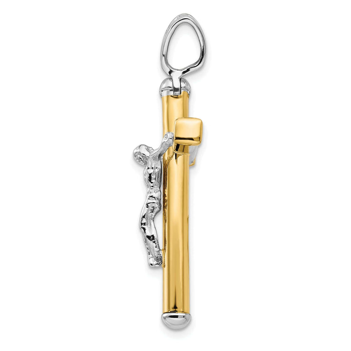 Lovely Rita's Pendants & Charms 14k Two Tone Gold Polished Crucifix Pendant