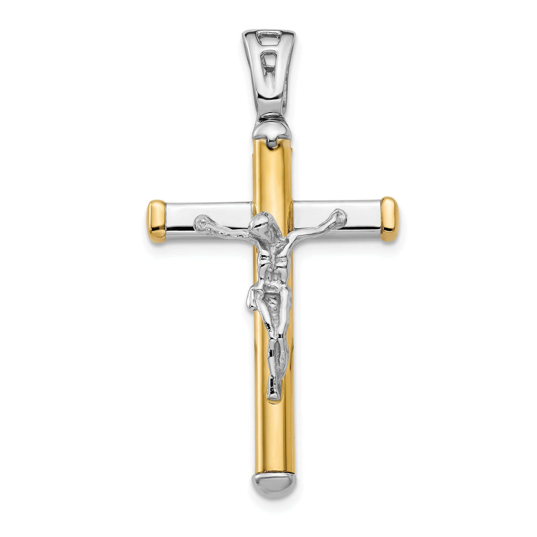 Lovely Rita's Pendants & Charms 14k Two Tone Gold Polished Crucifix Pendant