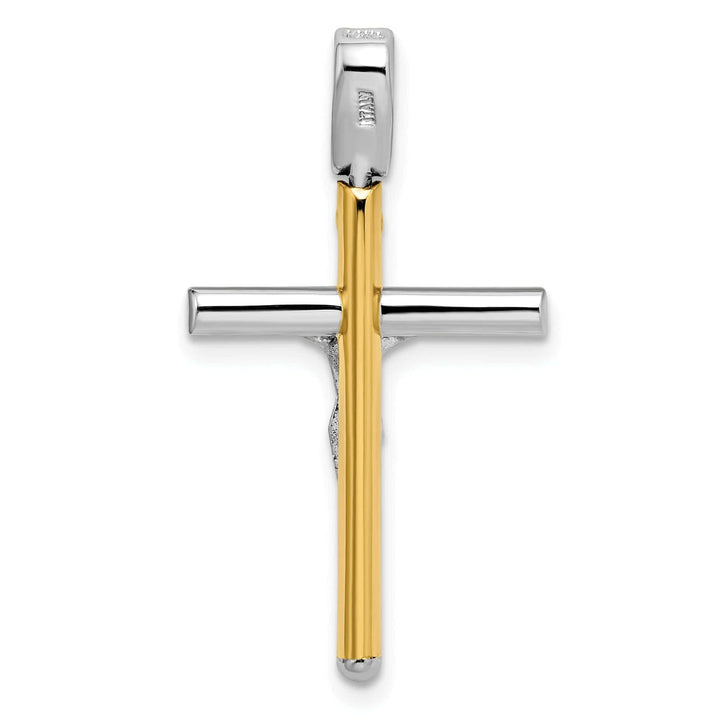 Lovely Rita's Pendants & Charms 14k Two Tone Gold Polished Crucifix Pendant