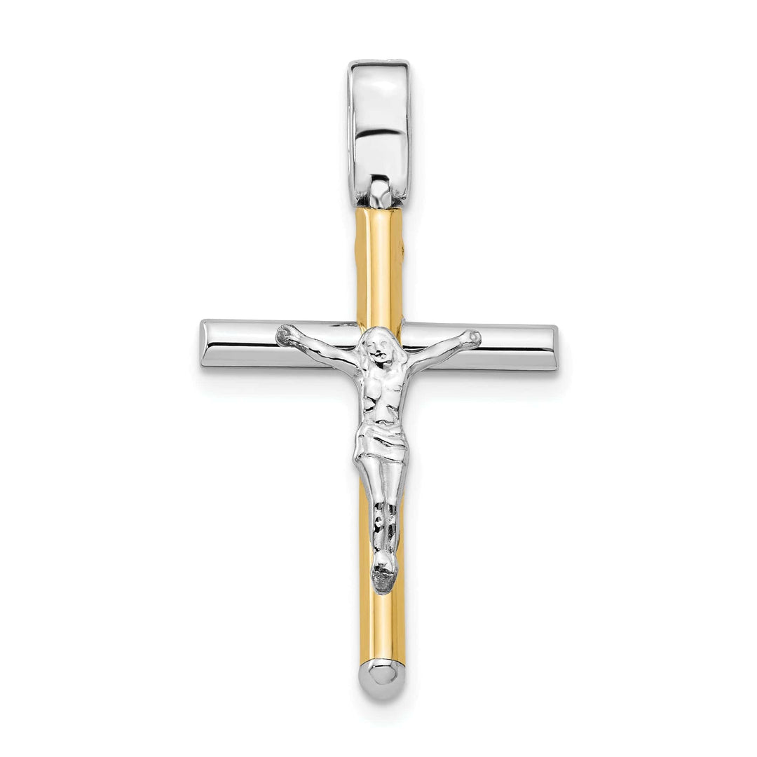 Lovely Rita's Pendants & Charms 14k Two Tone Gold Polished Crucifix Pendant