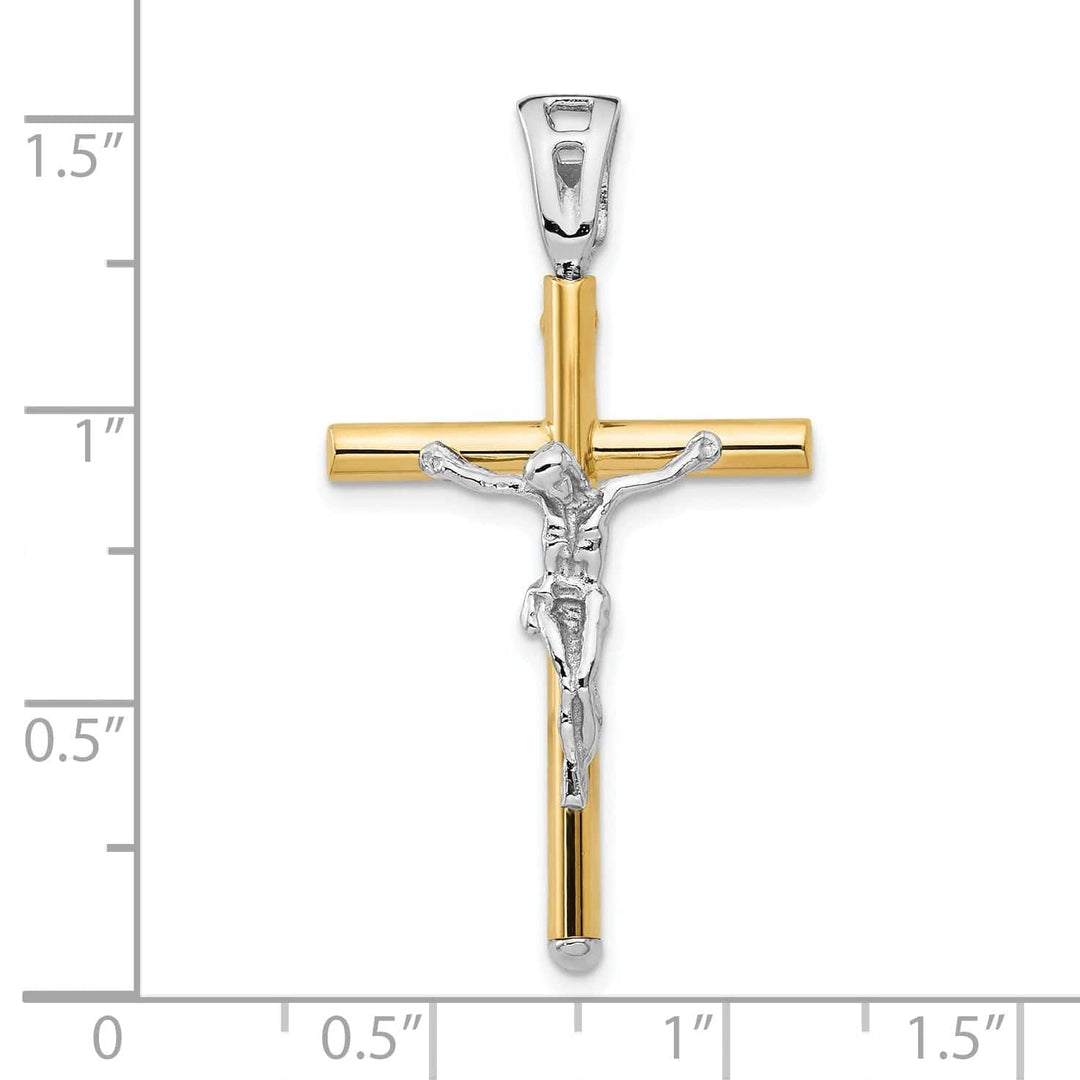 Lovely Rita's Pendants & Charms 14k Two Tone Gold Polished Crucifix Pendant