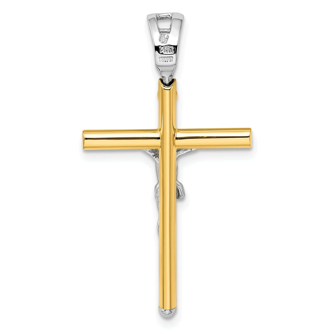 Lovely Rita's Pendants & Charms 14k Two Tone Gold Polished Crucifix Pendant