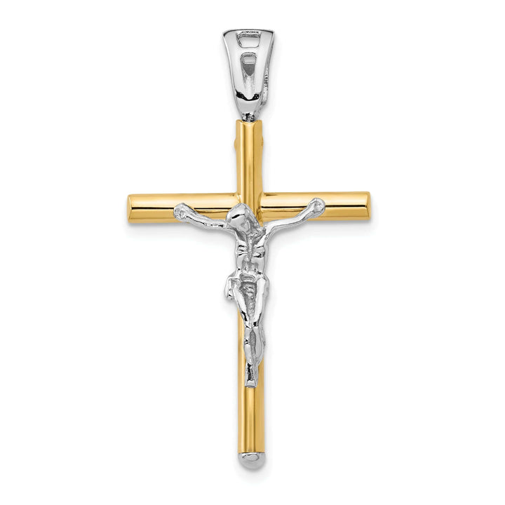 Lovely Rita's Pendants & Charms 14k Two Tone Gold Polished Crucifix Pendant