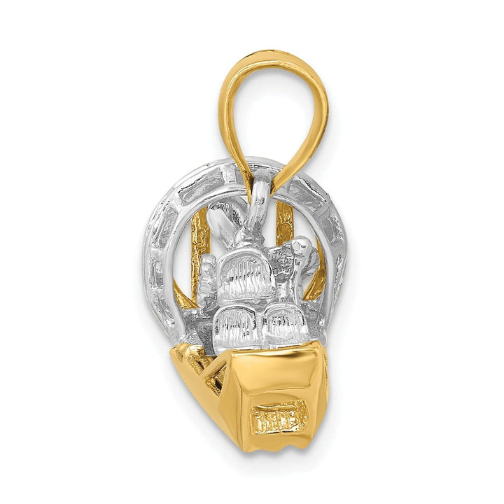 Lovely Rita's Pendants & Charms 14k Two-Tone Gold Polished Finish 3-Dimensional Airboat Charm Pendant