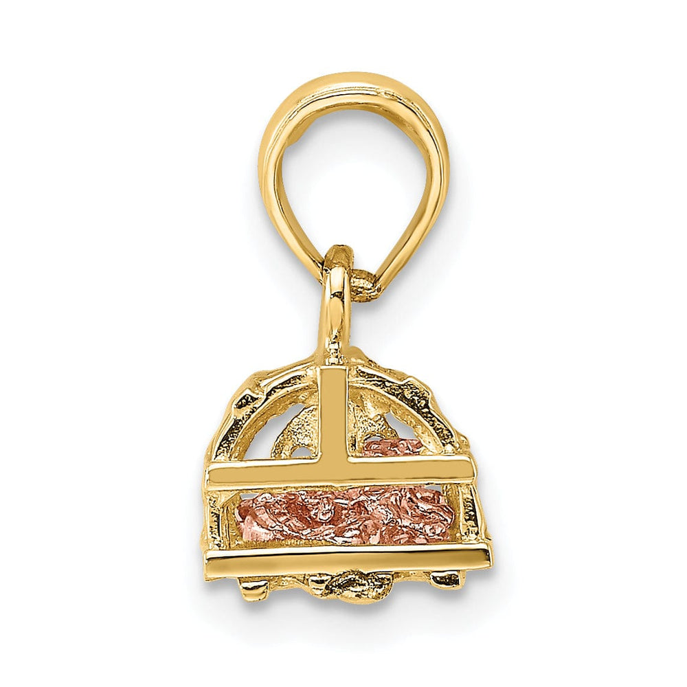 Lovely Rita's Pendants & Charms 14K Two-Tone Gold Polished Finish Moveable 3-Dimensional Pink Lobster In Trap Charm Pendant