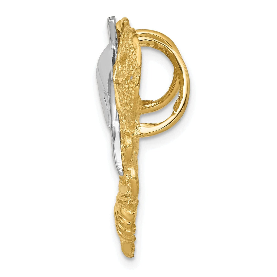 Lovely Rita's Pendants & Charms 14k Two Tone Gold Polished Finish Sea Life Slide Pendant