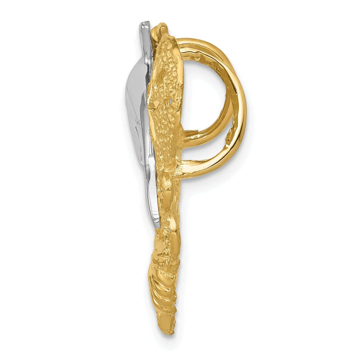 Lovely Rita's Pendants & Charms 14k Two Tone Gold Polished Finish Sea Life Slide Pendant