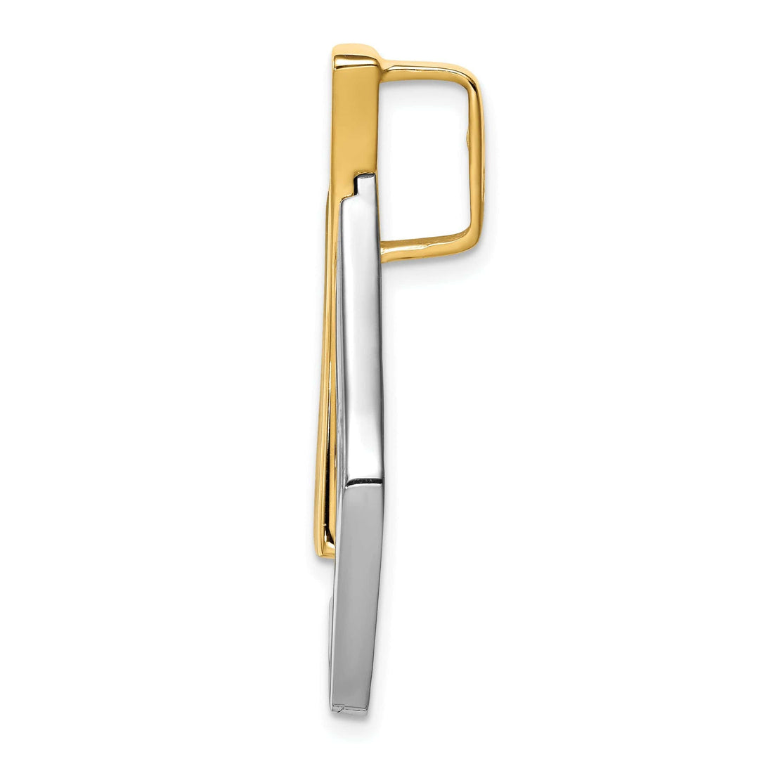 Lovely Rita's Pendants & Charms 14k Two Tone Gold Polished Finish Solid Reversible Fancy Style Shape Omega Slide Pendant fits upto 8 mm Omega