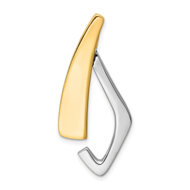 Lovely Rita's Pendants & Charms 14k Two Tone Gold Polished Finish Solid Reversible Fancy Style Shape Omega Slide Pendant fits upto 8 mm Omega