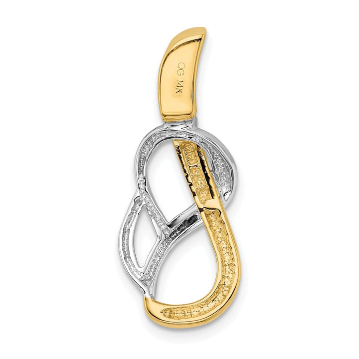 Lovely Rita's Pendants & Charms 14k Two Tone Gold Polished Finish Swirl Design Fancy Omega Slide Pendant