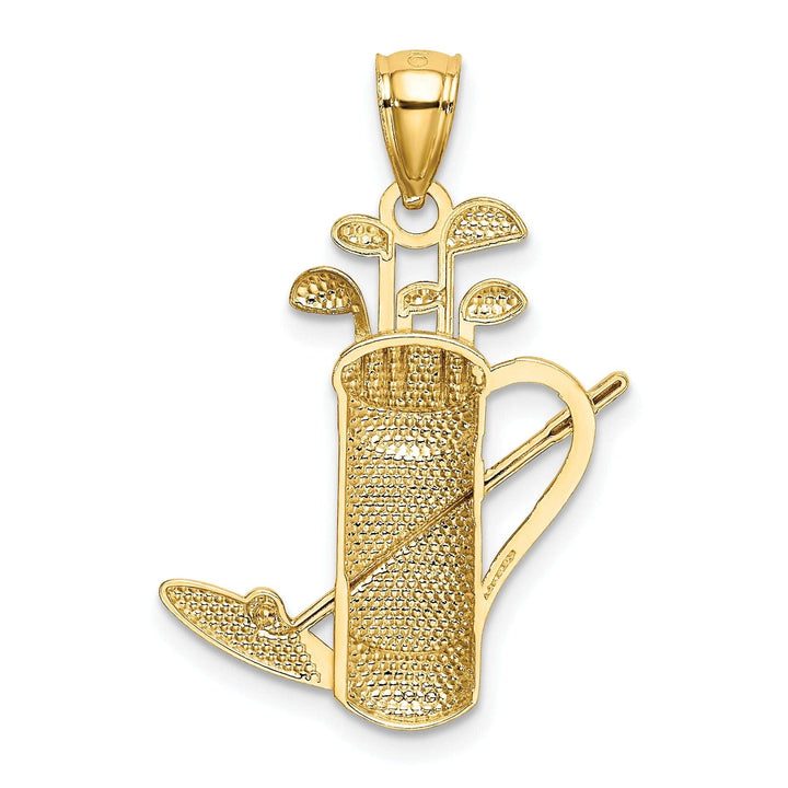 Lovely Rita's Pendants & Charms 14k Two Tone Gold Polished Golf Bag Pendant