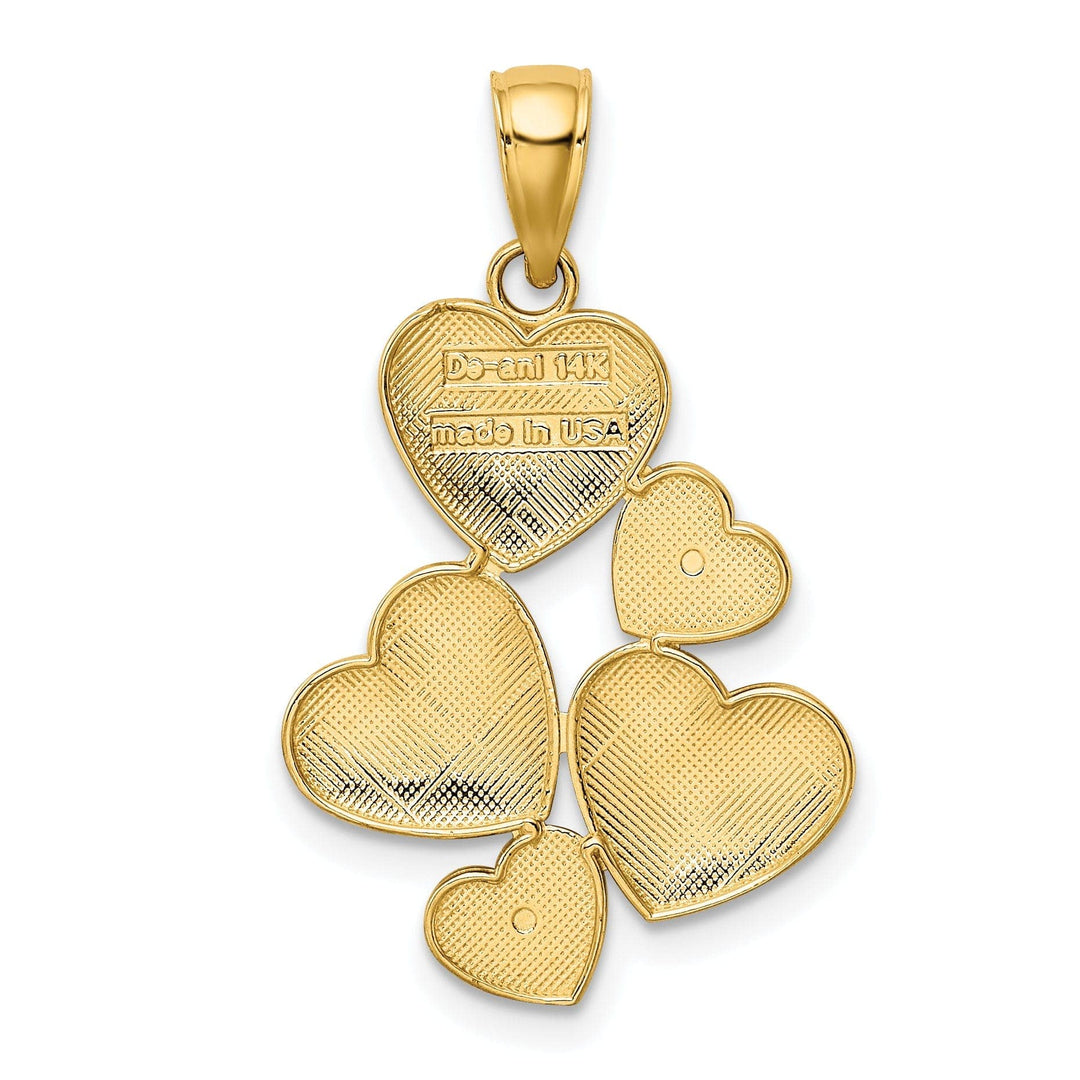 Lovely Rita's Pendants & Charms 14K Two Tone Gold Polished Heart Cluster Pendant