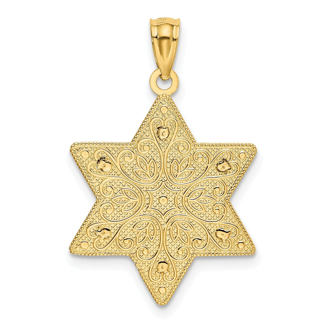 Lovely Rita's Pendants & Charms 14K Two Tone Gold Polished Reversible Filigree Star Of David Pendant