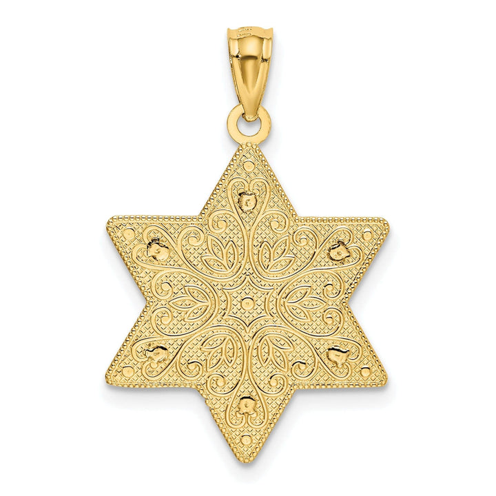 Lovely Rita's Pendants & Charms 14K Two Tone Gold Polished Reversible Filigree Star Of David Pendant