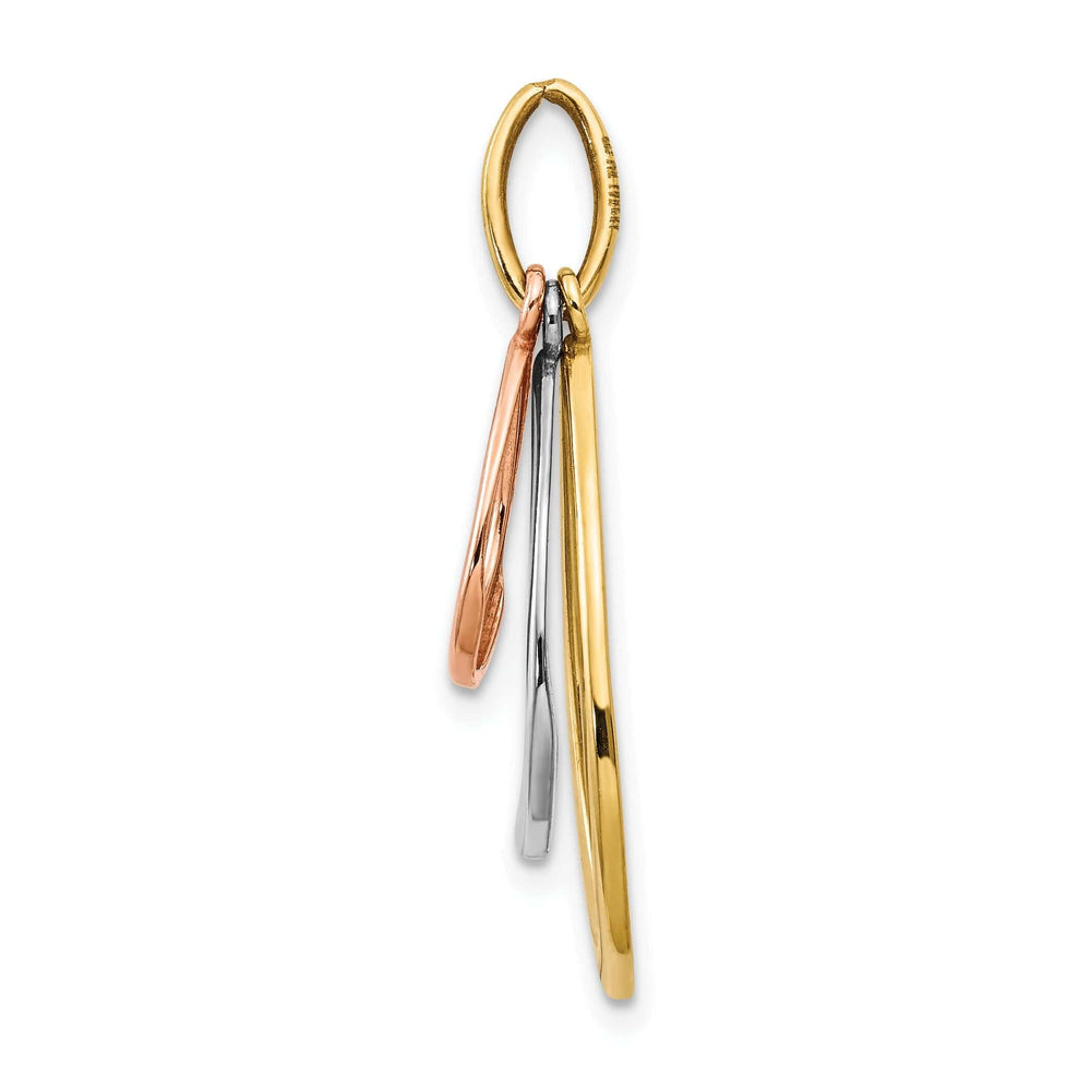 Lovely Rita's Pendants & Charms 14k Two Tone Gold Polished Tear Drop Pendant