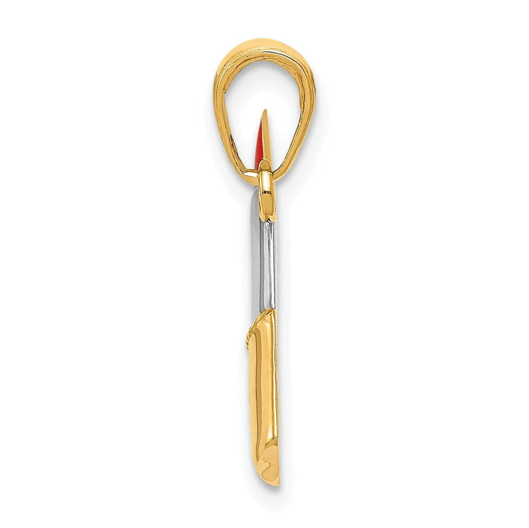 Lovely Rita's Pendants & Charms 14k Two Tone Gold Red Enamel Lipstick Pendant