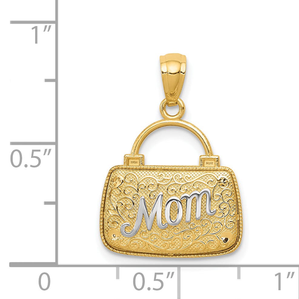 Lovely Rita's Pendants & Charms 14k Two Tone Gold Reversible Mom Handbag Charm