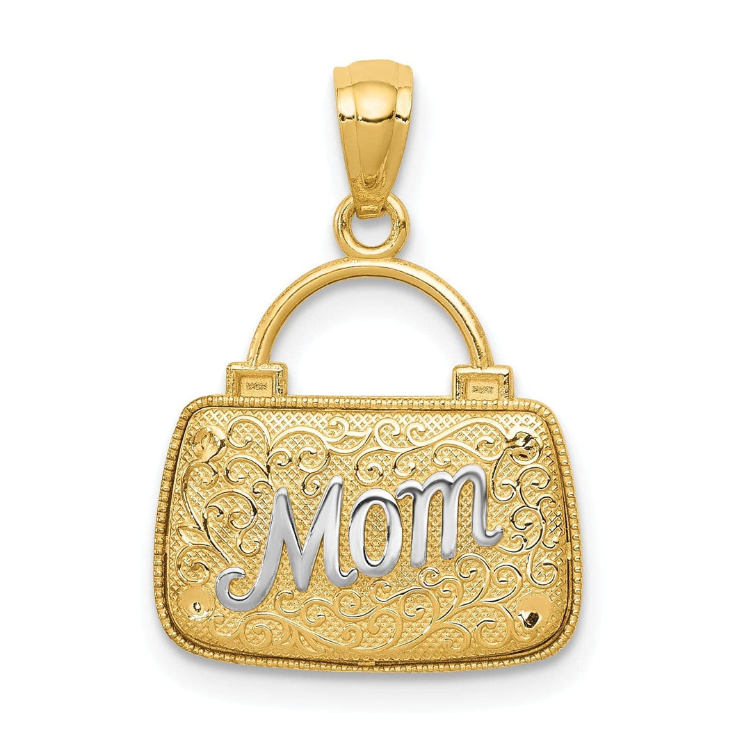 Lovely Rita's Pendants & Charms 14k Two Tone Gold Reversible Mom Handbag Charm