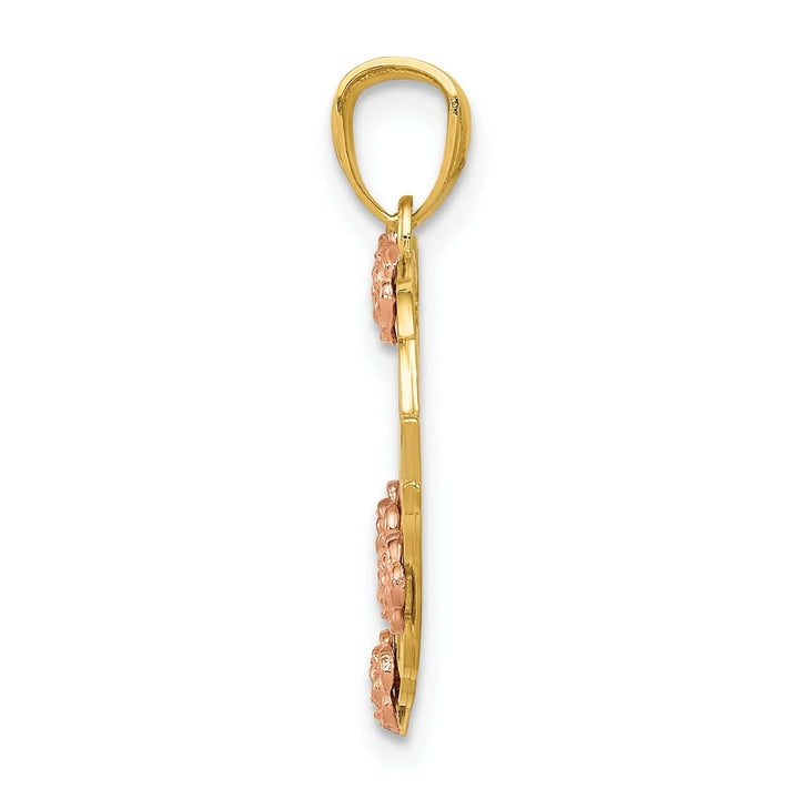 Lovely Rita's Pendants & Charms 14k Two-tone Gold Rhodium Grandma Heart Pendant