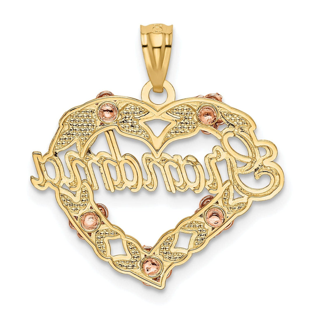 Lovely Rita's Pendants & Charms 14k Two-tone Gold Rhodium Grandma Heart Pendant