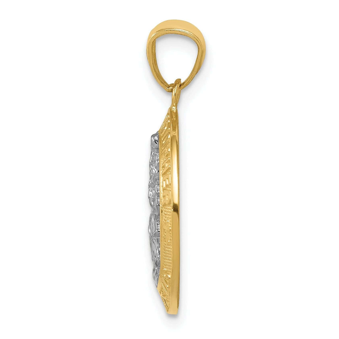 Lovely Rita's Pendants & Charms 14k Two Tone Gold Saint Christopher Pendant