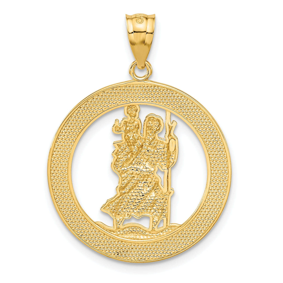 Lovely Rita's Pendants & Charms 14k Two Tone Gold Saint Christopher Pendant