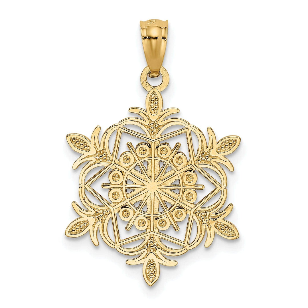 Lovely Rita's Pendants & Charms 14k Two Tone Gold Snowflake Charm Pendant