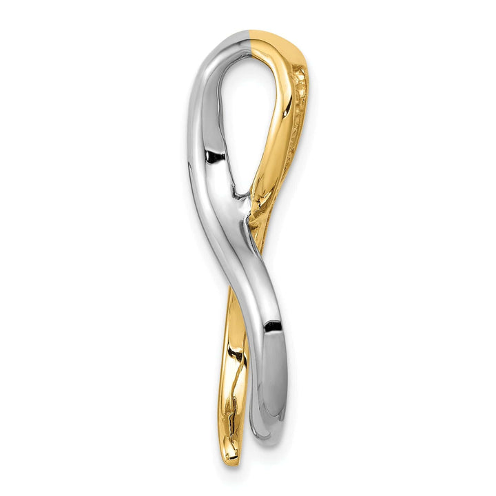Lovely Rita's Pendants & Charms 14k Two Tone Gold Solid Polished Finish Reversible Infinity Design Fancy Omega Slide Pendant fits up to 6 mm Omega