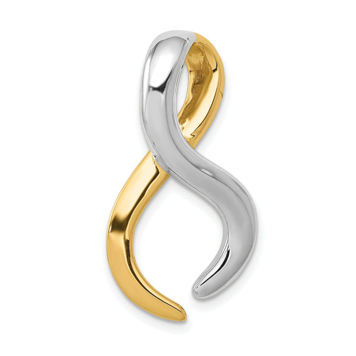 Lovely Rita's Pendants & Charms 14k Two Tone Gold Solid Polished Finish Reversible Infinity Design Fancy Omega Slide Pendant fits up to 6 mm Omega