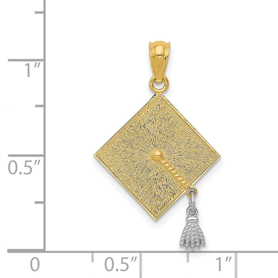 Lovely Rita's Pendants & Charms 14k Two-tone Graduation Cap Pendant