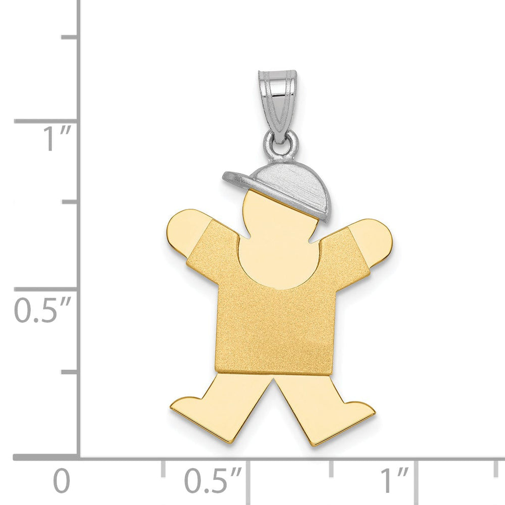 Lovely Rita's Pendants & Charms 14k Two-tone Large Polished Joy Boy With Hat Charm