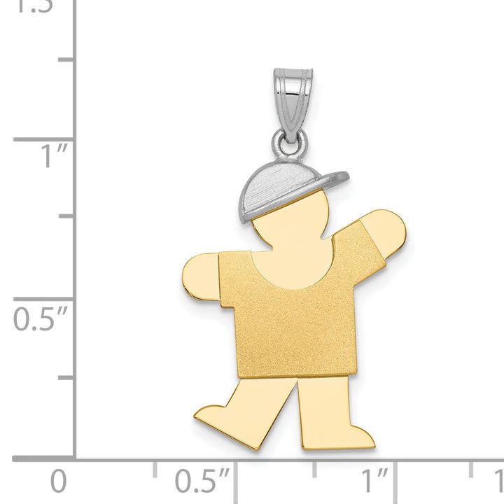 Lovely Rita's Pendants & Charms 14k Two-tone Large Polished Kiss Boy With Hat Charm