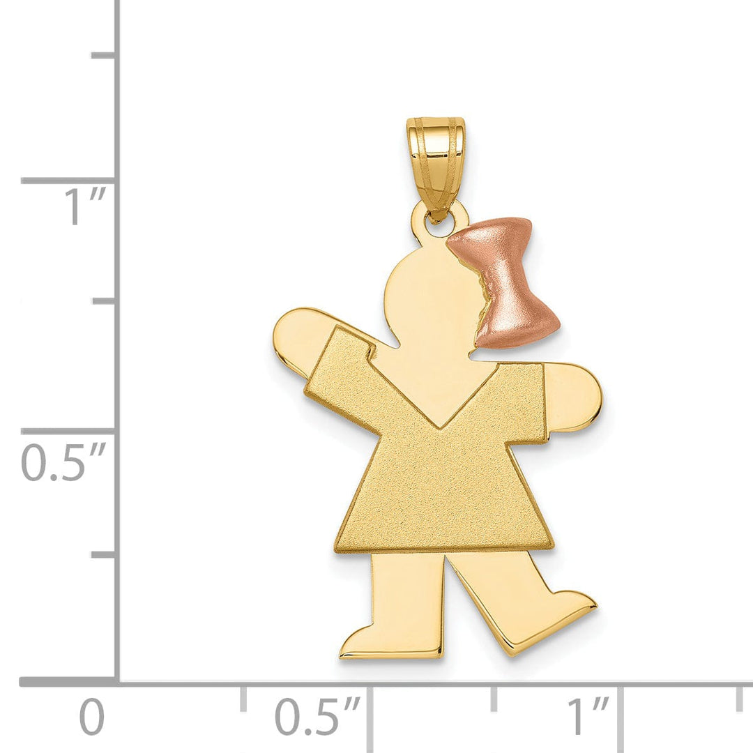 Lovely Rita's Pendants & Charms 14k Two-tone Large Polished Kiss Girl Bow Charm