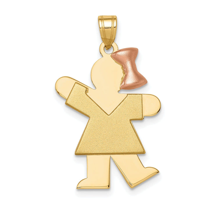 Lovely Rita's Pendants & Charms 14k Two-tone Large Polished Kiss Girl Bow Charm