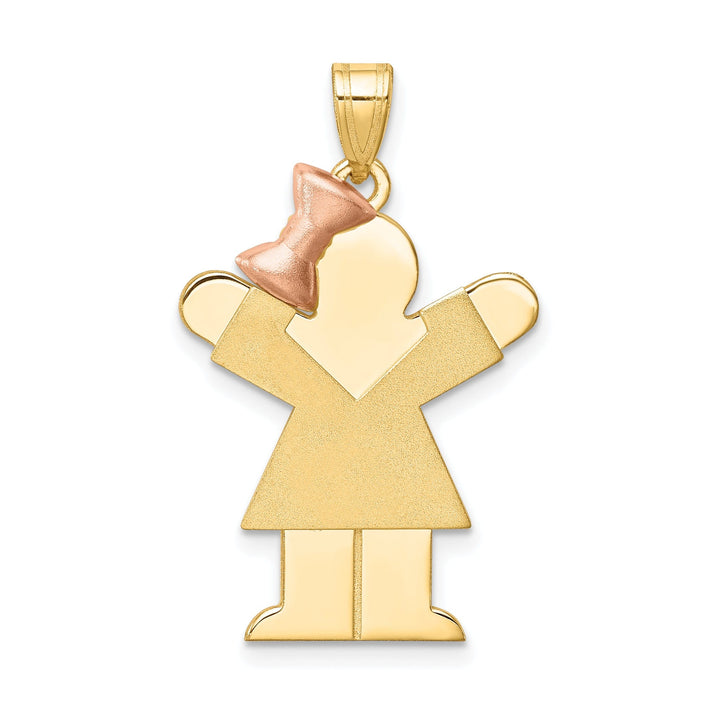 Lovely Rita's Pendants & Charms 14k Two-tone Large Polished Love Girl Bow Charm