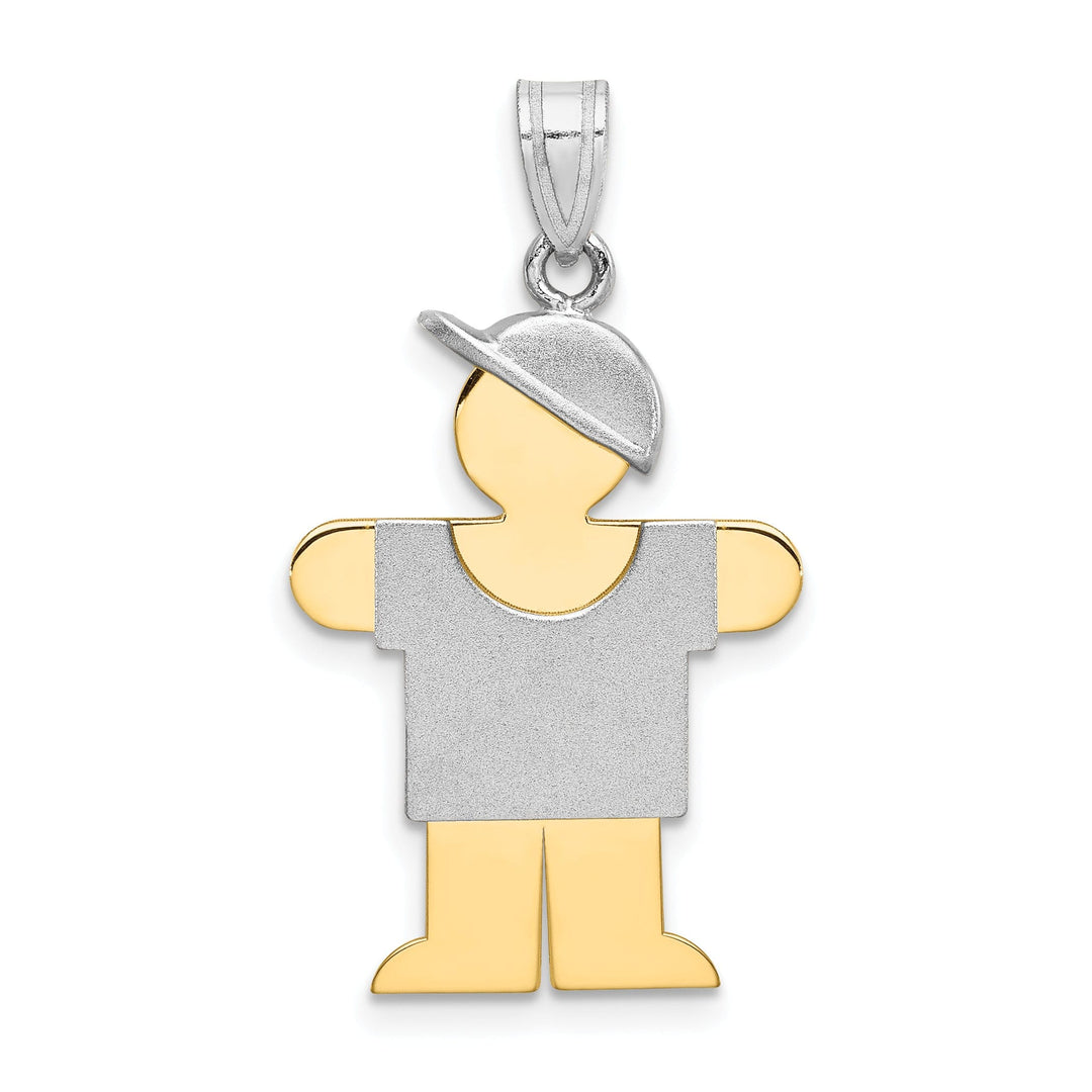Lovely Rita's Pendants & Charms 14k Two-tone Polished Large Boy With Hat Hugs Charm
