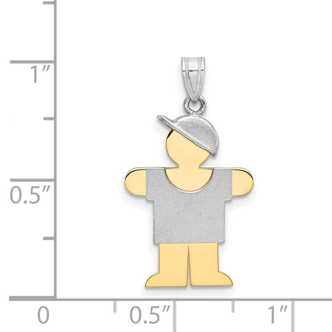 Lovely Rita's Pendants & Charms 14k Two-tone Polished Small Boy With Hat Hugs Charm