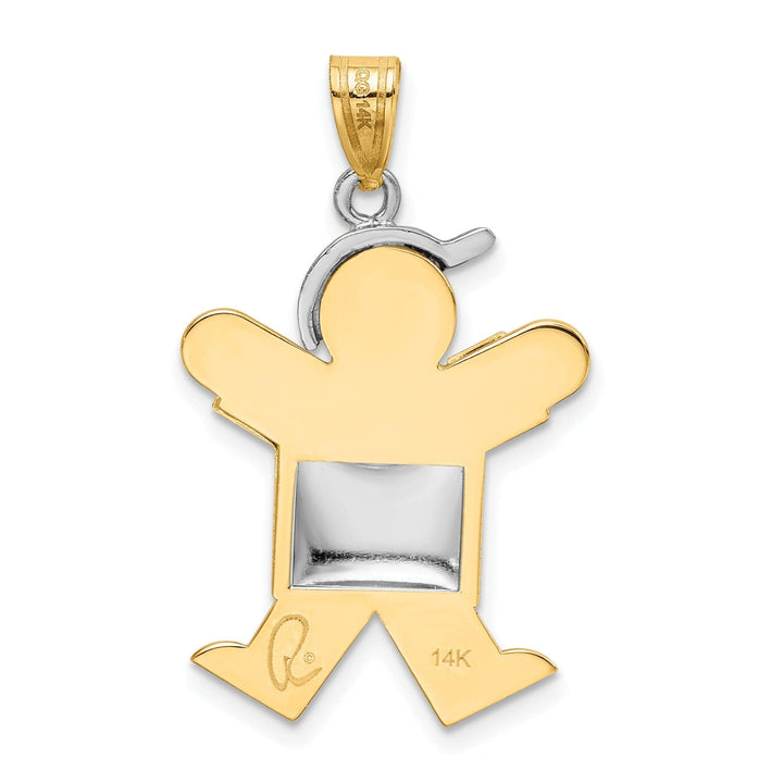 Lovely Rita's Pendants & Charms 14k Two-tone Puffed Boy With Hat Joy Charm