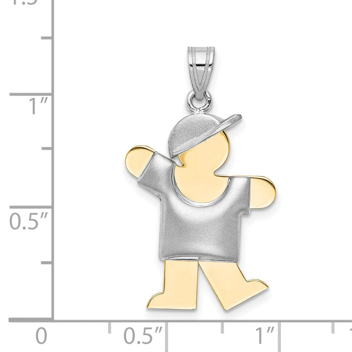Lovely Rita's Pendants & Charms 14k Two-tone Puffed Boy With Hat Kiss Charm